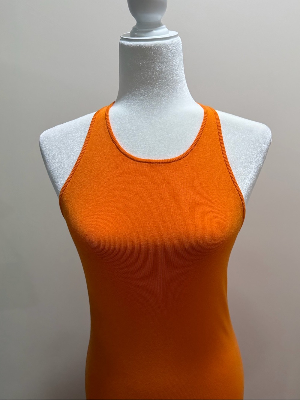A.L.C. Orange Cotton Blend Stretch Racerback Sleeveless Marc Dress Sz. M - Picture 5 of 8